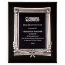 10 1/2" x 13" Black Piano Finish Plaque, Antique Silver Frame Casting & Black Aluminum Plate