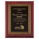 Rosewood Piano Finish Plaque w/Antique Bronze Cast Frame and Black Brass 11" x 14" Plate