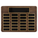 15" x 21"/Plates 1 1/2" x 3 3/4" American Walnut 24 Plate Perpetual Plaque with Black Brass Plates