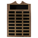 14" x 20"/Plates 1 1/2" x 3 3/4" American Walnut 24 Plate Perpetual Plaque with Black Brass Plates