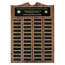 Walnut 48 Plate Perpetual Plaque with Black Brass 2 20" x 30"/Plates 1 1/2" x 3 3/4" American Plates