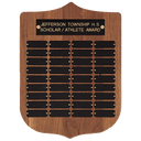 12" x 16"/Plates 7/8" x  2 1/2" American Walnut 36 Plate Perpetual Plaque with Black Brass Plates