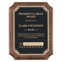 8" x 10" Airflyte Walnut Piano Finish Plaque with Gold Florentine Border Black LaserFX Plate