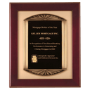 14" x 17" Rosewood Piano Finish Frame with Antique Bronze Finish Frame Casting with Brushed Gold Metal Background and Black LaserFX Plate