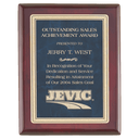 Rosewood Piano Finish Plaque with Sapphire Marble/Gold 8" x 10" Florentine Design LaserFX Plate