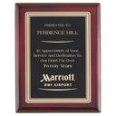 Rosewood Piano Finish Plaque with Gold Border Black Airflyte Premium LaserFX Plate