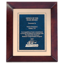 12" x 15" Airflyte Cherry Finish with Gold Metal Background and Sapphire Marble and Gold Florentine Border LaserFX Plate