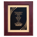 12" x 15" Airflyte Rosewood Piano Finish Frame with Gold Metal Background and Florentine Design Star Border Plate