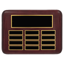 9" x 12"/Plates 7/8" x 2 3/4" Rosewood Piano 12 Plate Perpetual Plaque with Black Brass Plates