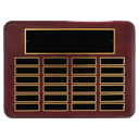 11" x 15"/Plates 7/8" x 2 3/4" Rosewood Piano Finish 24 Plate Perpetual Plaque with Black Brass Plates