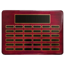 Rosewood Piano Finish 36 Plate Perpetual Plaque with Black Brass 15" x 21"/Plates 7/8" x 2 3/4" Plates