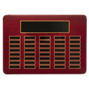 11" x 21"/Plates 7/8" x 2 3/4" Rosewood Piano Finish 40 Plate Perpetual Plaque with Black Brass Plates