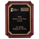 8" x 10 1/2" Airflyte Rosewood Piano Finish Plaque with Gold Border Black LaserFX Plate