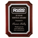 8" x 10 1/2" Rosewood High Gloss Plaque with Silver Florentine Border BlackTextured Plate