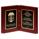 High Gloss Rosewood Book Award with Black Gold Border Plates