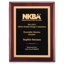 Rosewood Piano Finish Plaque with Textured Black/Gold 9" x 12" Airflyte Florentine Border LaserFX Plate