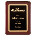 Rosewood Piano Finish Plaque with Textured Black/Gold 10 1/2" x 13" Airflyte Florentine Border LaserFX Plate