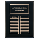 9" x 12" Airflyte Black Piano Finish 12 Plate Perpetual Plaque with Black Brass Plates