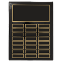 11" x 14" Airflyte Black Piano Finish 24 Plate Perpetual Plaque with Black Brass Plates