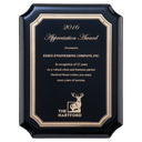 Black High Gloss Plaque with Black Gold 9" x 12" Florentine Border LaserFX Plate