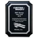 8" x 10 1/2" Black High Gloss Plaque with Black Silver Florentine Border Laserable Aluminum Plate