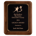 Walnut Plaque with Gold Border Black 7" x 9" American LaserFX Plate