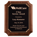 Walnut Plaque with Gold Border Black 9" x 12" American LaserFX Plate