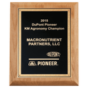 Alder Wood Plaque with Black Textured Gold 8" x 10" Natural Florentine Bordered LaserFX Plate