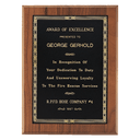 5" x 7" Jewelers Black Laserable Gold Border Plate on an American Walnut Plaque- Sheffield Series