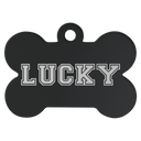 Black 1 1/4" x 3/4" Laserable Anodized Aluminum Bone Pet Tag