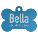 Blue 1 1/4" x 3/4" Laserable Anodized Aluminum Bone Pet Tag