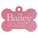 Pink 1 1/4" x 3/4" Laserable Anodized Aluminum Bone Pet Tag