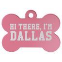 Pink 1 1/2" x 1" Laserable Anodized Aluminum Bone Pet Tag