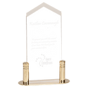 Small Clear Frosted Arrow Acrylic with Brass Base