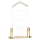 Large Clear Frosted Arrow Acrylic with Brass Base