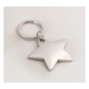 1 7/8" x 3" Polished Silver Star Key Ring
