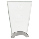 7 1/2" Fan Platinum Glass with Arch Metal Base