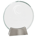 6 1/4" Round Platinum Glass with Full Metal Base
