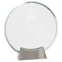 7 1/4" Round Platinum Glass with Full Metal Base