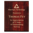 7" x 9" Premium Rosewood Piano Finish Plaque