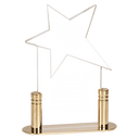 Large Clear Star Acrylic with Brass Base