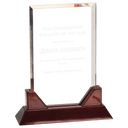 7 3/4" Rectangle Prestige Acrylic with Rosewood Piano Finish Base