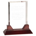 9 3/4" Rectangle Prestige Acrylic with Rosewood Piano Finish Base