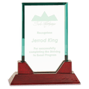 7 3/4" Jade Rectangle Prestige Glass with Rosewood Piano Finish Base