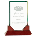 8 3/4" Rectangle Prestige Glass with Rosewood Piano Finish Base