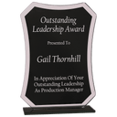 6 1/2" Black Rectangle Reflection Glass Award