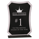 7 1/4" Black Rectangle Reflection Glass Award