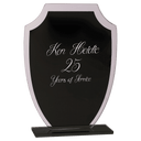 6 1/2" Black Shield Reflection Glass Award