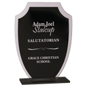 7 1/4" Black Shield Reflection Glass Award