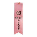 Pink 4th Place Carded Ribbon with String